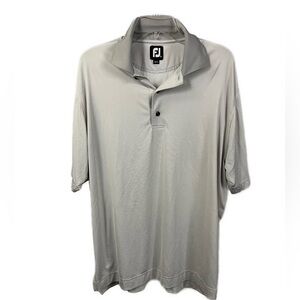FootJoy Men’s Light Gray Patterned Short Sleeve‎ Performance Golf Polo- Size M